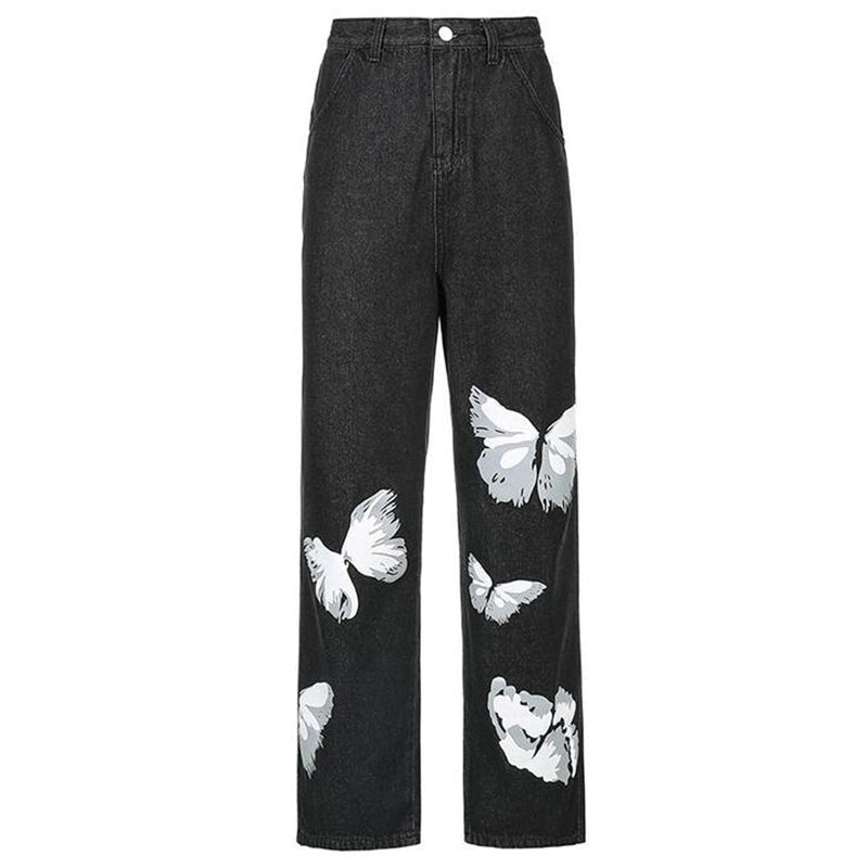 "BLACK BUTTERFLY PRINT" JEANS UB2360