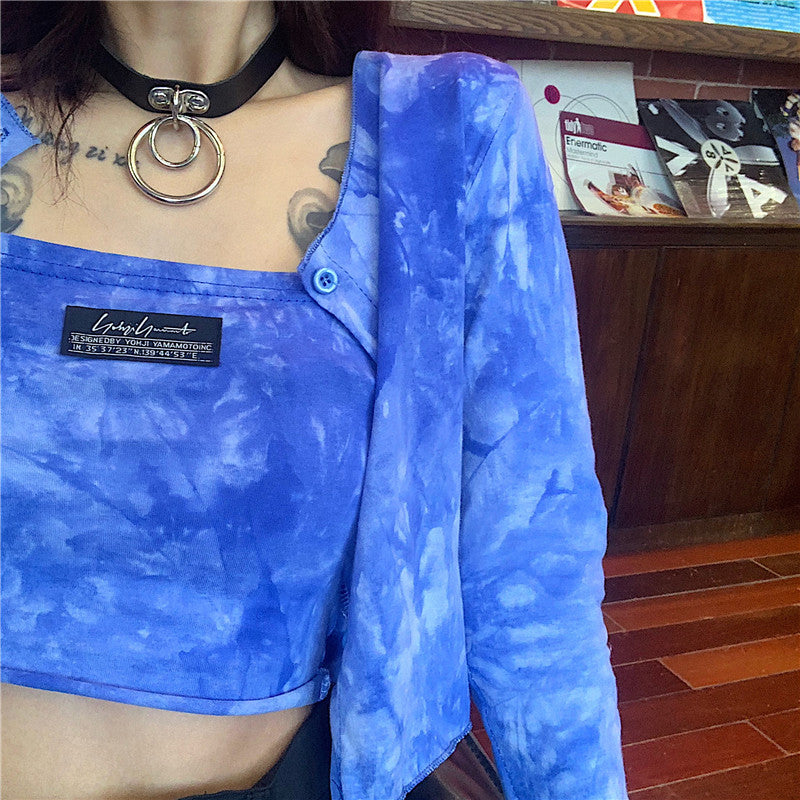 CHIC HARAJUKU TIE-DYE CAMISOLE + CARDIGAN UB2725