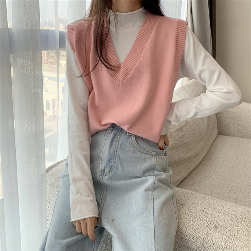 "6 COLORS "VEST + KNITTED SHIRT" TWO-PIECE SUIT N092306