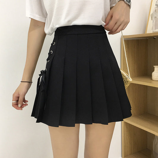"LACE-UP PLEATED" SKIRT N081107