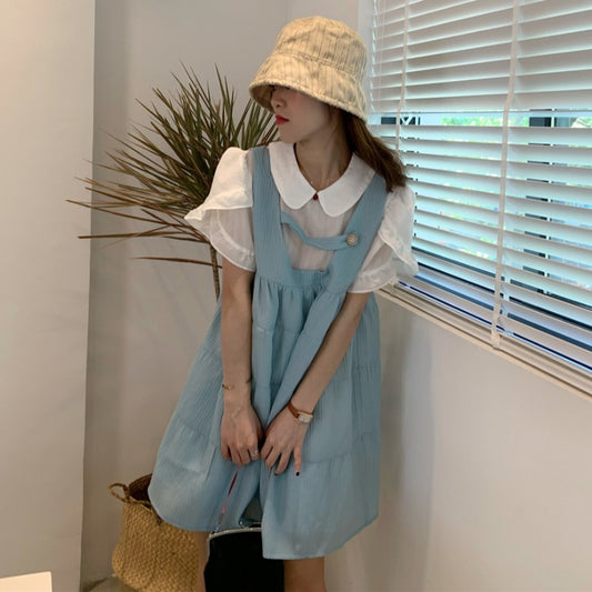 "DOLL COLLAR" SHIRT/STRAP DRESS N081505