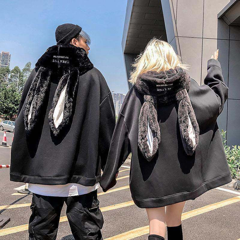 [@grunge_xx] DARK BUNNY EARS HOODIE UB2653
