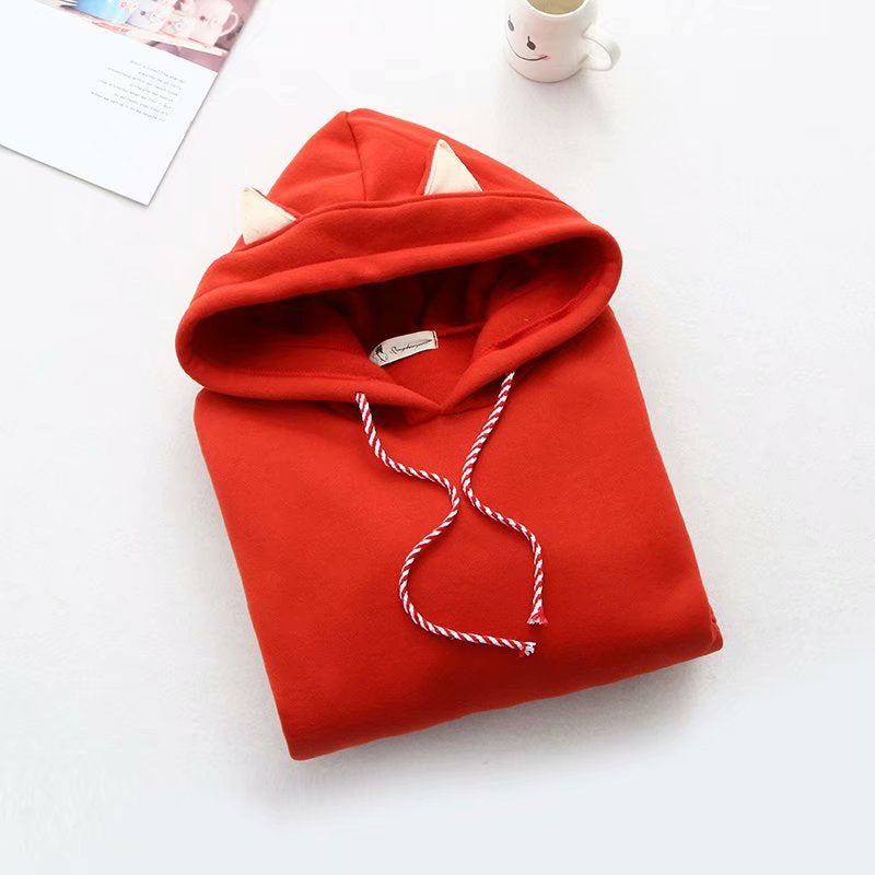 "LITTLE FOX EMBROIDERED" SWEATSHIRT HOODIE N092401