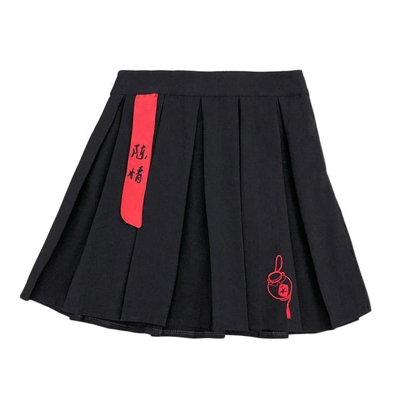 "EMBROIDERED PLEATED" SKIRT N090809