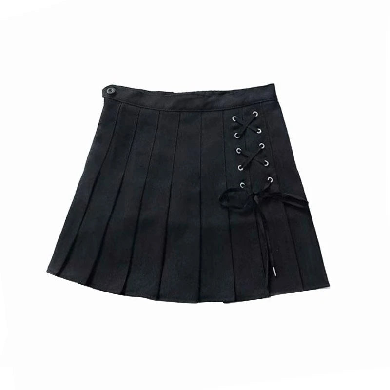 "PURE COLOR TIE PLEATED" SKIRT N102805