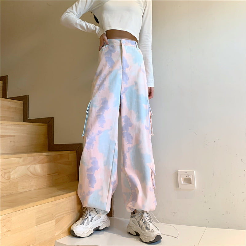 "PINK BLUE PURPLE TIE-DYE" PANTS N050605