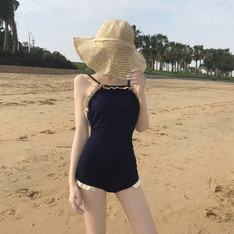 "RUFFLED BACKLESS ONE-PIECE" SWIMSUIT N052004