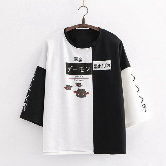 BLACK WHITE DEVIL T-SHIRT UB2667
