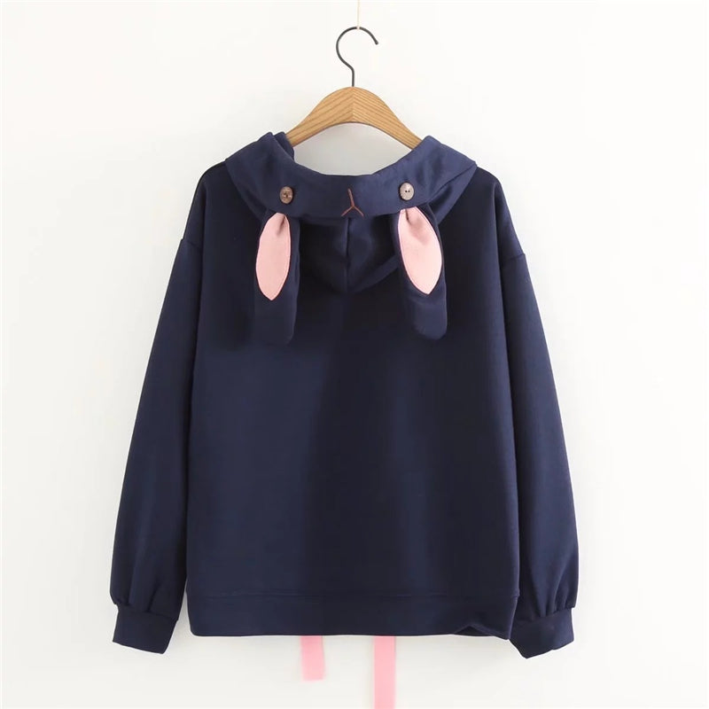 [@suqarbunny] JAPANESE CUTE EMBROIDERY RABBIT HOODIES W010546REVIEW
