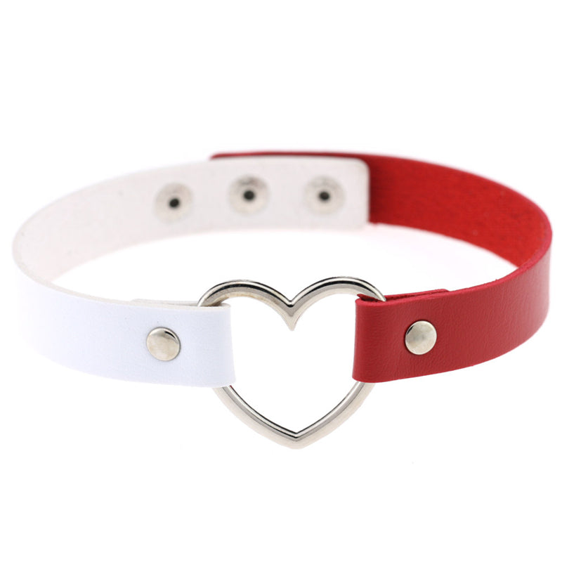 "DOUBLE COLOR STITCHING LOVE" CHOKERS N042401
