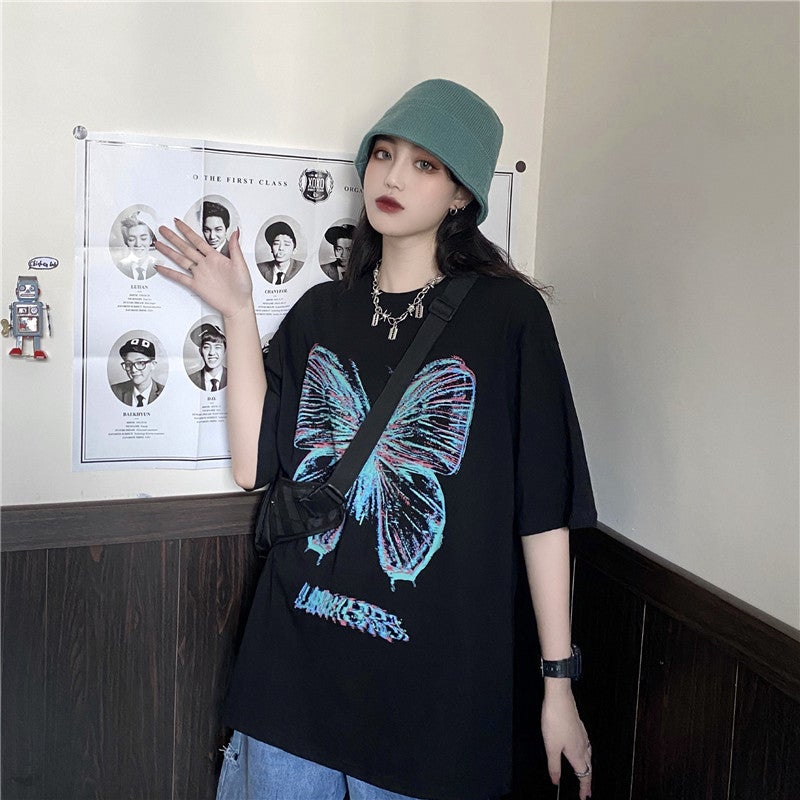 [@al.osgard] "BLUE BUTTERFLY PRINT" T-SHIRT UB2403