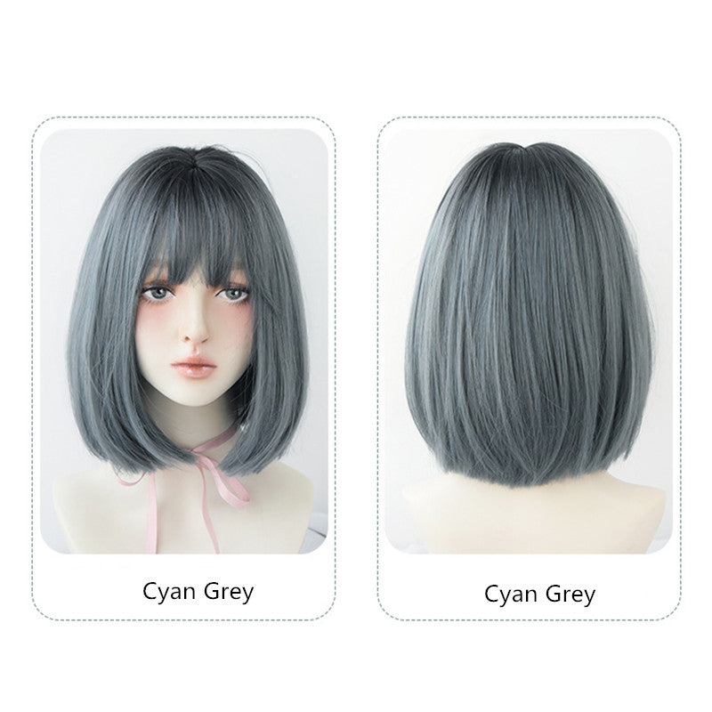 "GREY/BLACK/BROWN AIR BANGS SHORT" WIG  H041902