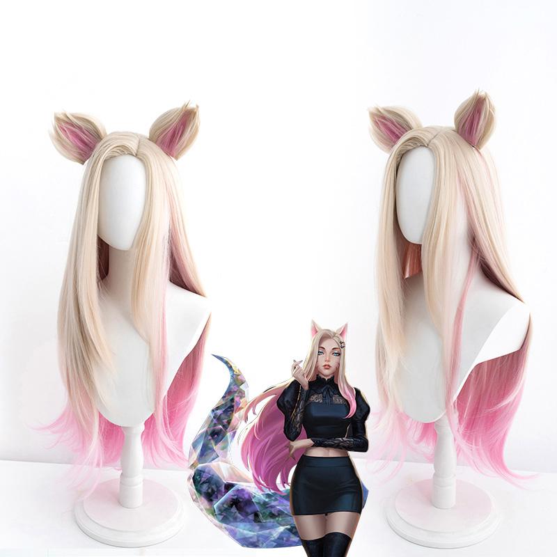 [@mademlush_cosplay ] "COSPLAY KDA AHRI YELLOW PINK GRADIENT" WIG N022401