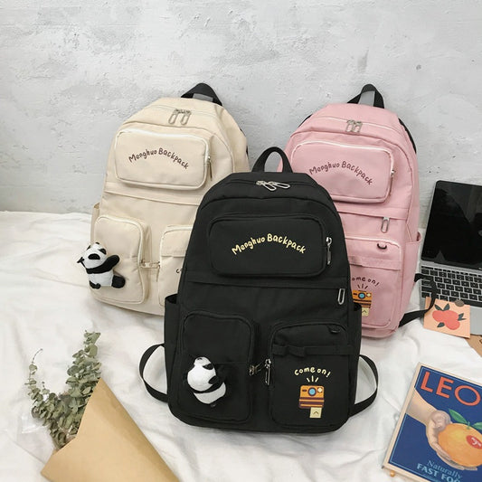 "PINK / BLACK / WHITE" BACKPACK（Gift Panda pendant） N082409