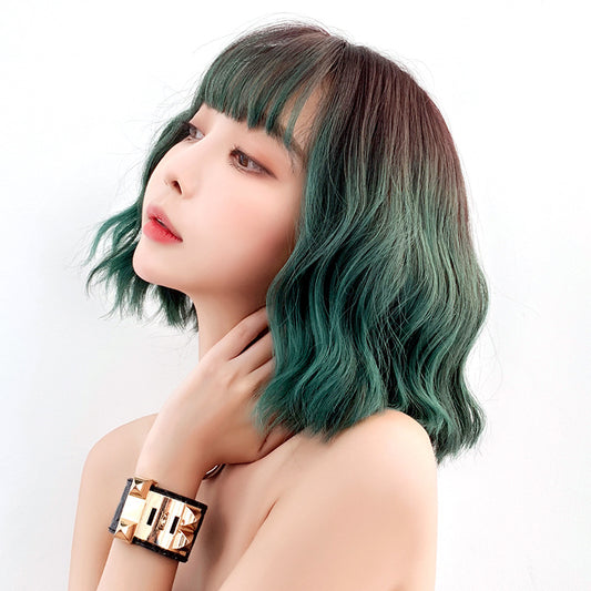 NATURAL BANGS GRADIENT SHORT CURLY WIG UB2565