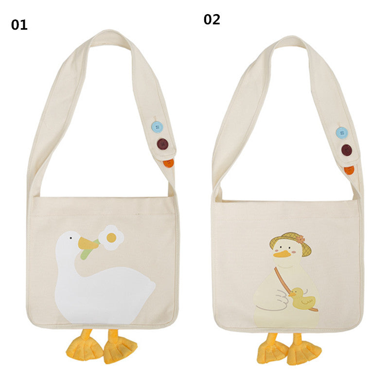 CUTE DUCK PRINT CANVAS BAG UB2612