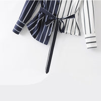"COLOR STITCHING STRIPED LONG SLEEVE" SHIRT N082809
