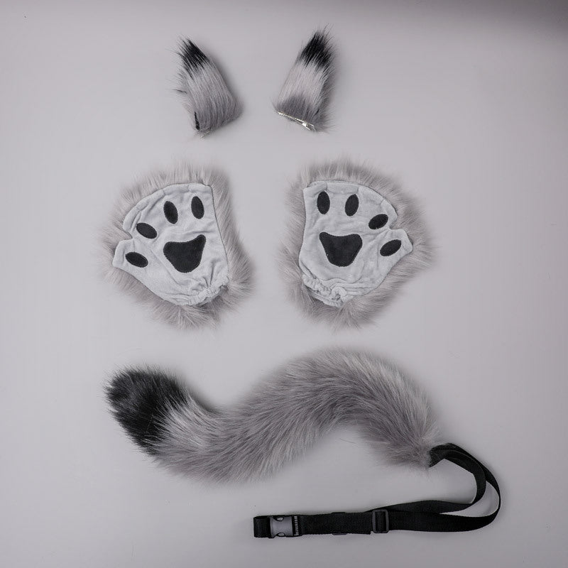 PLUSH ANIMAL EARS + TAIL + CLAWS SET UB2689