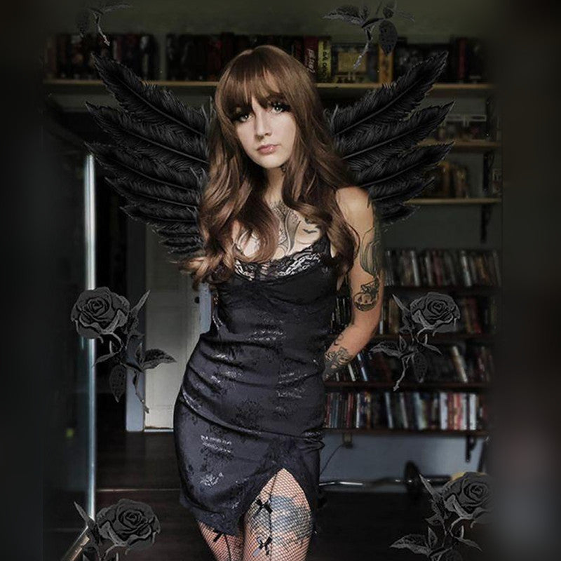 "BROWN AIR BANGS FLUFFY LONG CURLY" WIG  H041903