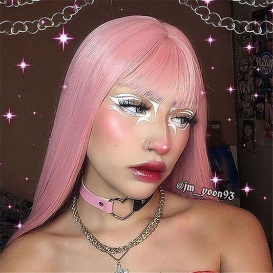 "LOLITA PEACH PINK LONG STRAIGHT" WIG N022012