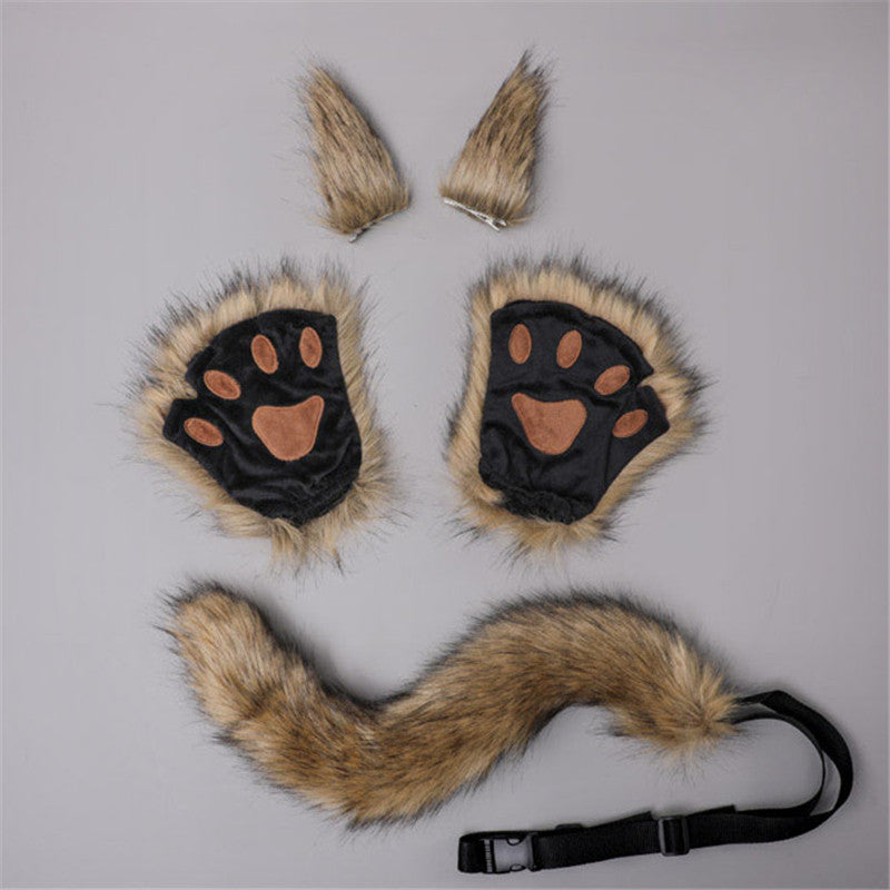 PLUSH ANIMAL EARS + TAIL + CLAWS SET UB2689