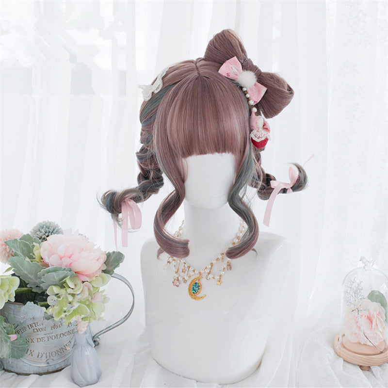 "ROSE PINK GRADIENT CURLY" WIG D052005