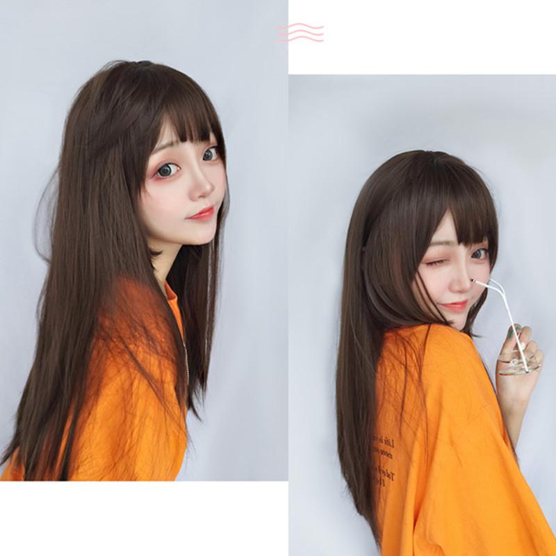 [@kivisiaa] "DARK BROWN BANGS LONG STRAIGHT" WIG D051216