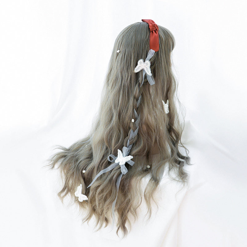 "AOKI GRAY LONG CURLY" WIG D052208