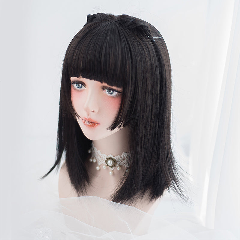"BLACK/APRICOT PINK LONG STRAIGHT" WIG D051806