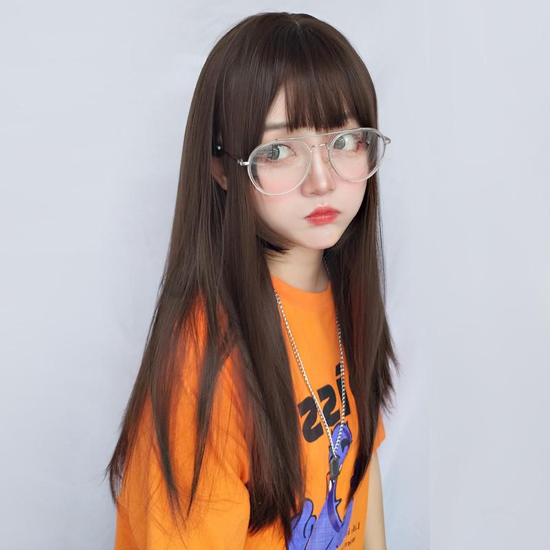 [@kivisiaa] "DARK BROWN BANGS LONG STRAIGHT" WIG D051216
