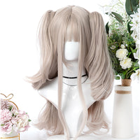 [@itscandycloud ] "APRICOT DOUBLE PONYTAIL SLIGHTLY CURLY LONG" WIG D051604