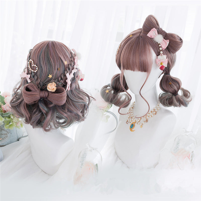 "ROSE PINK GRADIENT CURLY" WIG D052005