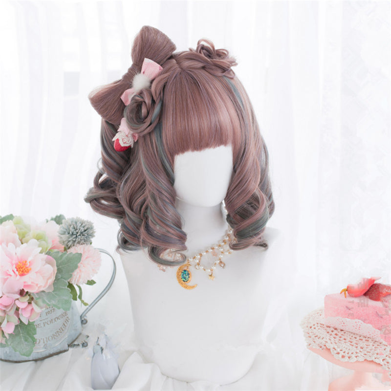 "ROSE PINK GRADIENT CURLY" WIG D052005