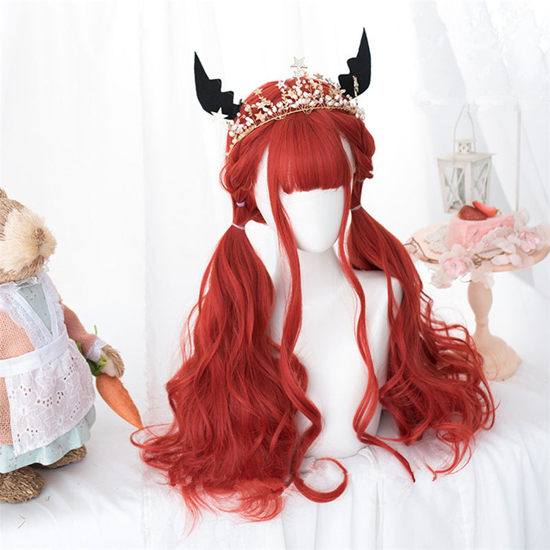 "CHERRY RED LOLITA LONG CURLY" WIG D052008