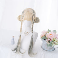 [@maggielivings]"GOLD DYED GRAY SLIGHTLY CURLY LONG" WIG D052207