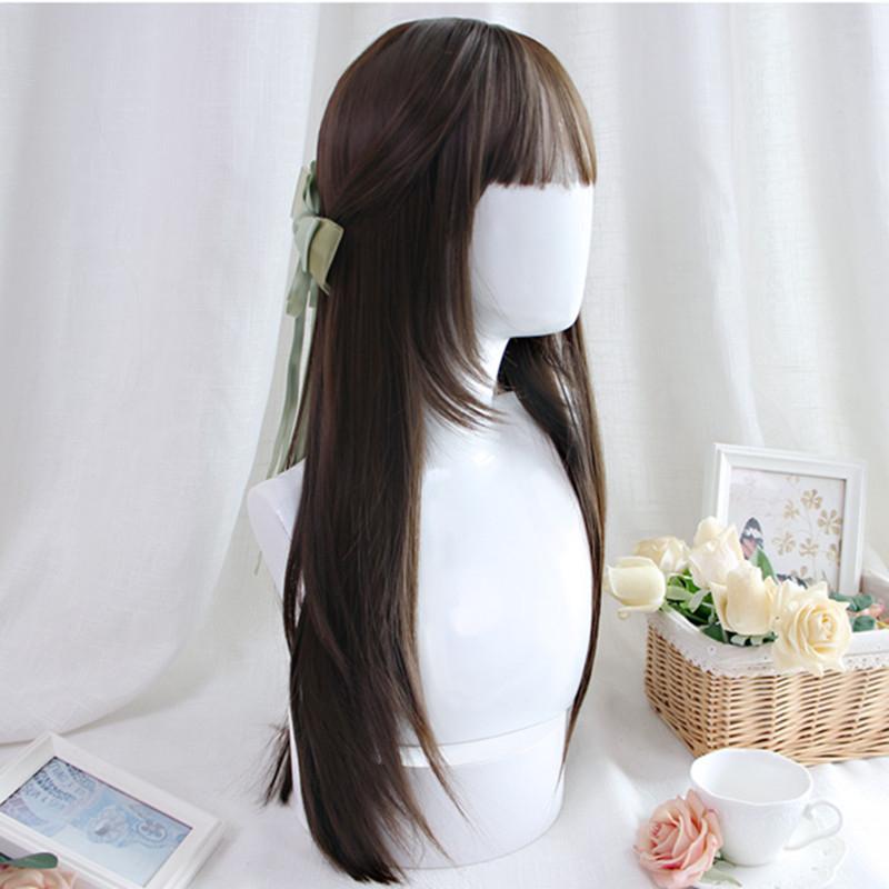 [@kivisiaa] "DARK BROWN BANGS LONG STRAIGHT" WIG D051216