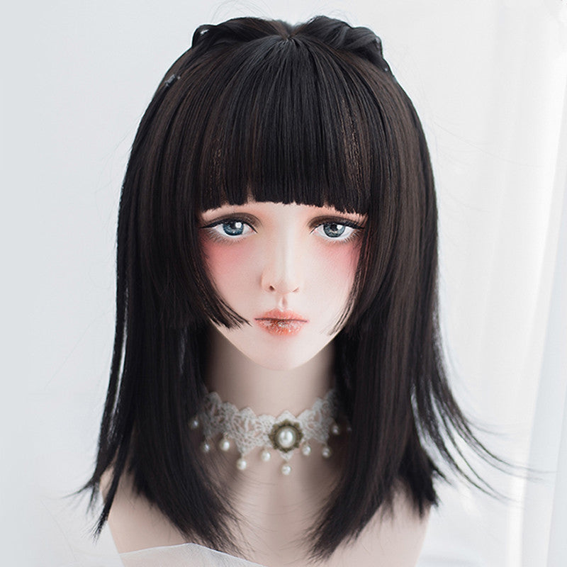 "BLACK/APRICOT PINK LONG STRAIGHT" WIG D051806