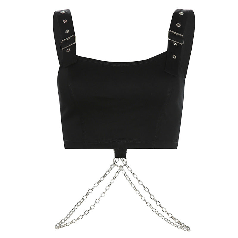 "DARK CHAIN STRAP" VEST D051910