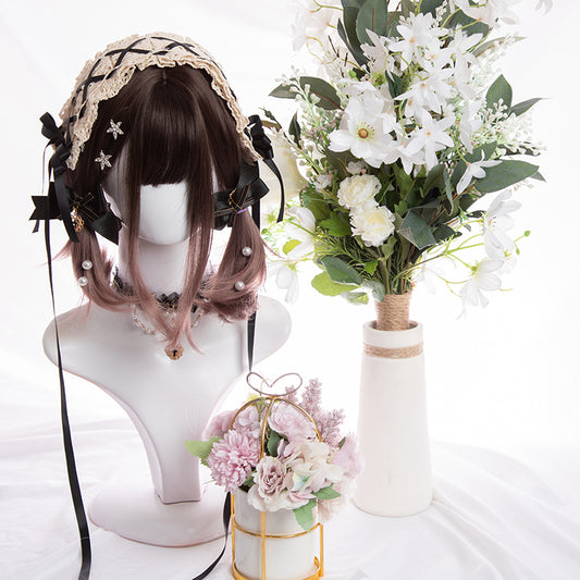 "BROWN PINK GRADIENT SHORT" WIG D071805