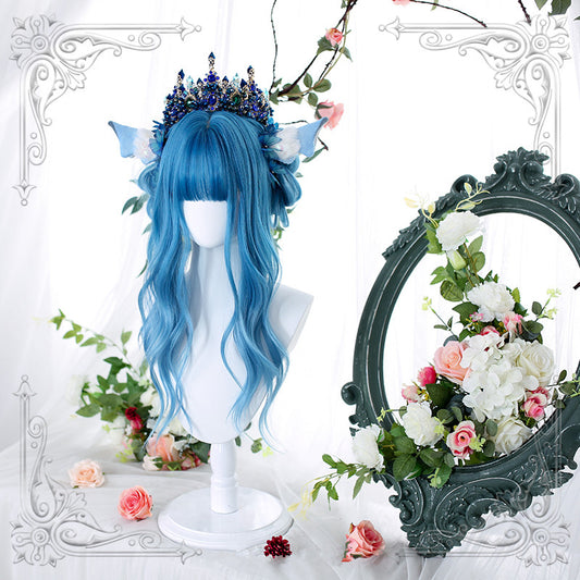 "BLUE LOLITA GRADIENT LONG CURLY" WIG D050517