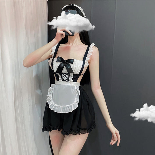 "CUTE BACKLESS APRON STRAP COS MAID" SUIT D042018