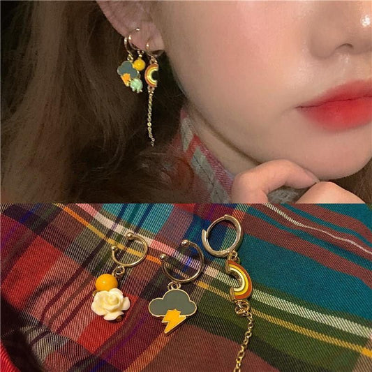 "RAINBOW/FLOWER/LIGHTNING" CUTE EARRING D070602