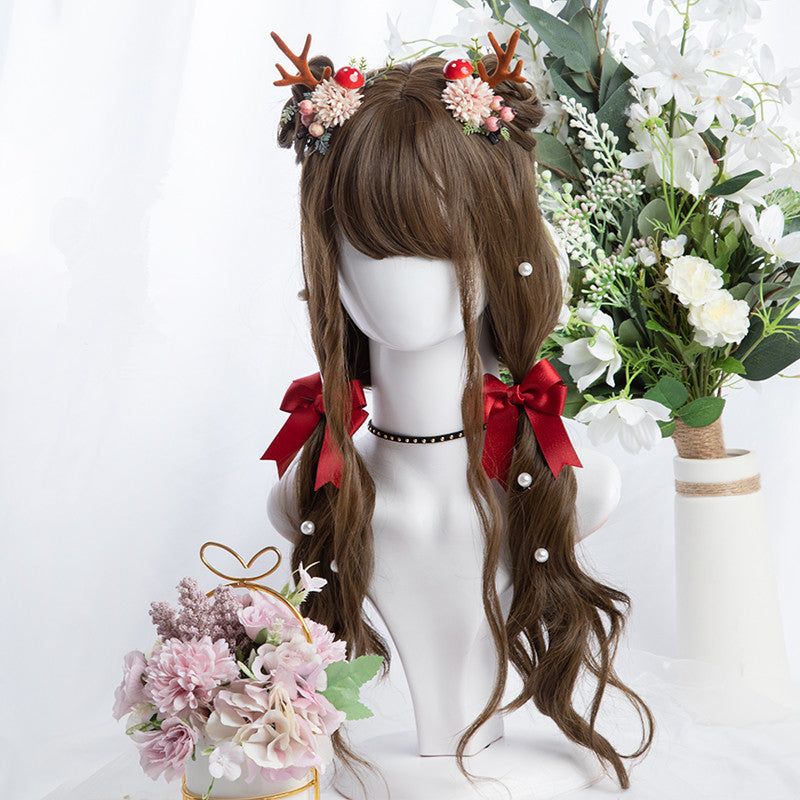 "LIGHT BROWN LONG CURLY" WIG D071714