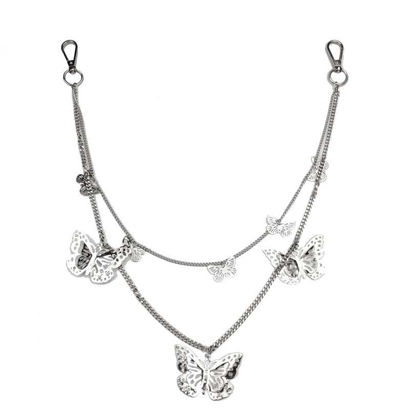 "STEREOSCOPIC BUTTERFLY" BELT PANTS CHAIN D070402