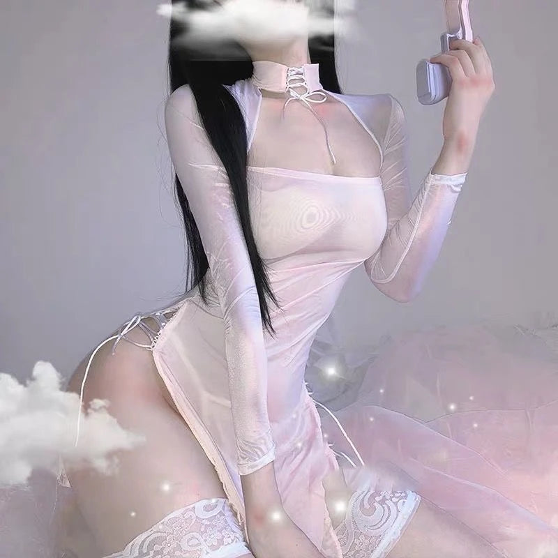 "SEXY TULLE CLASSIC CHEONGSAM" NIGHTDRESS D042044