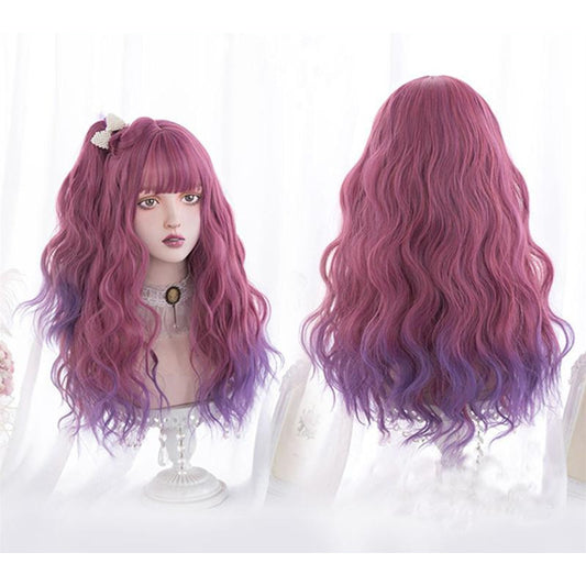 "ROSE PURPLE GRADIENT LONG CURLY" WIG D071513
