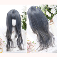 "GRAY-BLUE GRADIENT MICRO CURLY LONG" WIG D071701