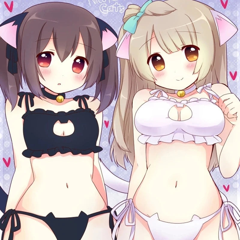 "EMBROIDERED CAT OPEN CHEST ANIME COSPLAY" SEXY LINGERIE D042050