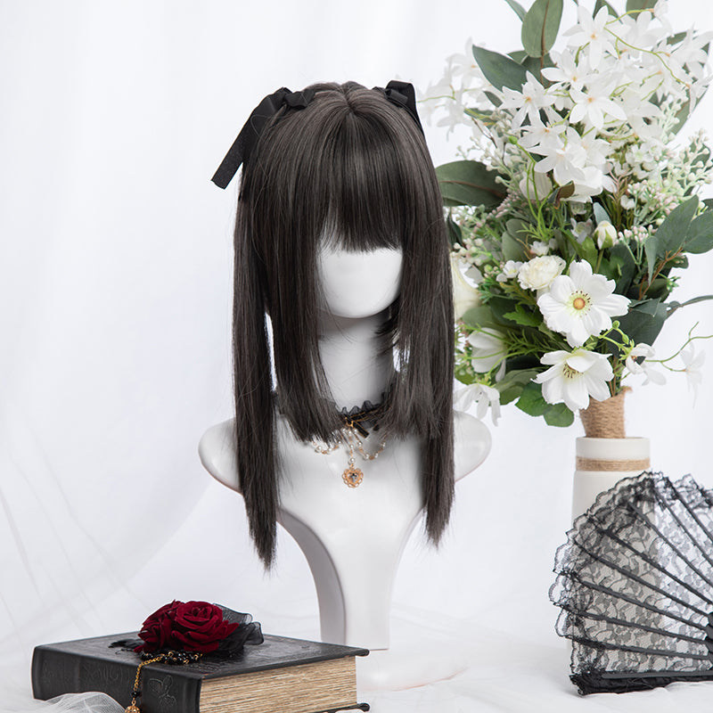 "BLACK GRAY DOUBLE PONYTAIL" WIG D071710