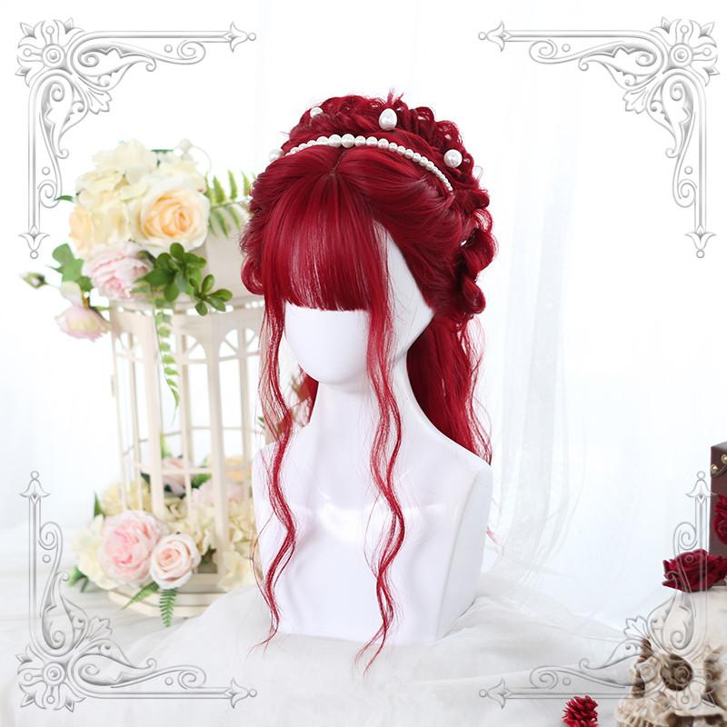 [lunamartinezoficial]"ROSE RED LONG CURLY" WIG D050520